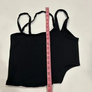 FP Movement Black Ribbed Double Strap Crop Cami Tank Top Small thumbnail 6