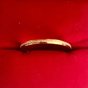 Gold Stardust Textured 2mm Band Ring Size 9 thumbnail 2