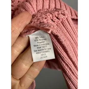 Sonoma Goods For Life Pjnk Crochet Elbow Length Sleeve Scoop Sweater1X NWOT thumbnail 7