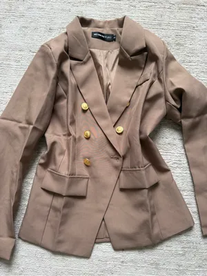 Tailored High-Waist Straight-Leg Pantsuit in Brown (Size Brown) thumbnail 4