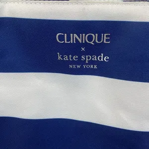 Kate Spade X Clinique Blue & White Striped Tote Beach Shopping Travel Bag thumbnail 5
