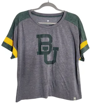 Colosseum Womens Distressed Baylor Bears Gray Boxy Fit Shirt Size Large thumbnail 1