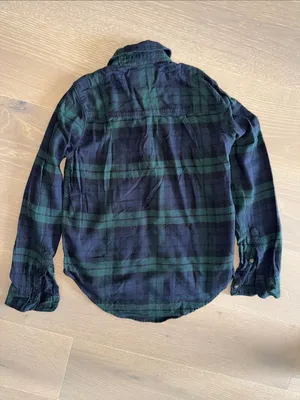 Abercrombie & Fitch Blackwatch Plaid Button-Down Shirt - Green & Black size XS thumbnail 3