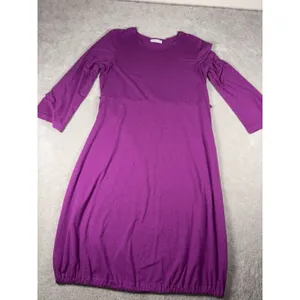 bryn walker dress purple tie waist midi‎ bubble small overiszed Bamboo Cotton thumbnail 2