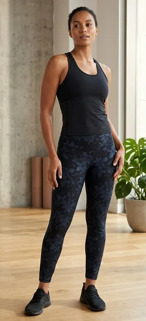 Soft Surroundings Black Twilight Floral Shiny Ponte Pants Whimsygoth Small thumbnail 1