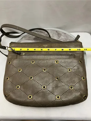 Fossil Issue No. 1954 Brown Leather Crossbody Bag Grommet Studded Purse thumbnail 11