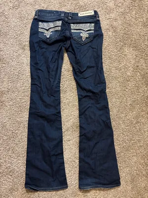 Rock Revival Women’s Klarry Dark Wash Boot‎ Cut Embellished Jeans Size 30 thumbnail 10