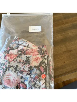Women's Mock Neck Sheer Lined Long Sleeve Floral Top Size L #260521 thumbnail 7