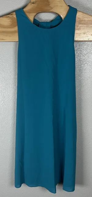 Alice + Olivia Silk Racerback Mini Dress Womens XS Aqua Blue Summer Resort Beach thumbnail 1