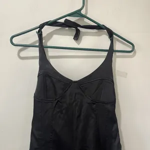 ZARA Women's Black Halter Tie Neck Mini Dress Medium LBD NEW‎ SHORT POLYESTER thumbnail 4