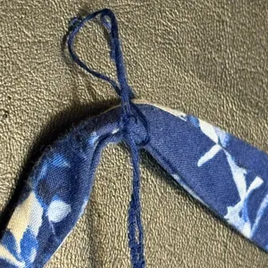 LOFT V-Neck Blue and White Floral Tie-Waist Maxi with slit sides. Size Small thumbnail 11