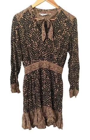 ZARA Leopard Print Mini Dress Sz Sm‎ thumbnail 1