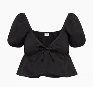 Aritzia Sunday Best Kaia Top in navy blue thumbnail 4
