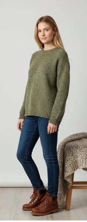 GAP Vintage Wool Blend Sweater Women's M Green Cabin Core thumbnail 1