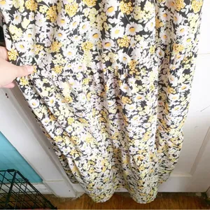 Social Standard by Sanctuary Tiered Yellow Floral Long Dress Smocked Back XL thumbnail 10