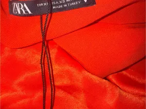 Zara Orange Mini Satin Slip Dress Sz XS thumbnail 5