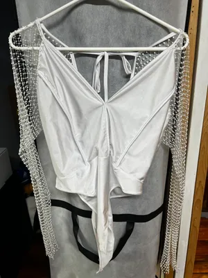 White Diamond Bodysuit Size L thumbnail 1