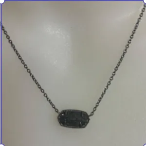 Kendra Scott Elisa Pendant Necklace in Black Drusy thumbnail 2
