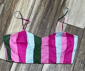 Zara striped bra spaghetti strap top thumbnail 1