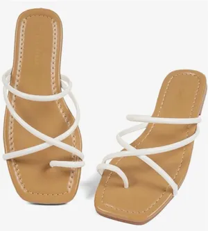 NEW Flat Sandals Comfortable Open Toe Slip On Waterproof 8.5 Brown thumbnail 1