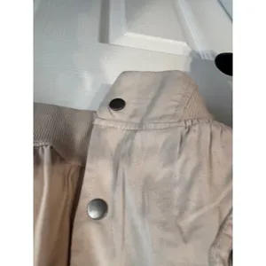 For The Republic Bomber Jacket Small Beige Snap Front thumbnail 4