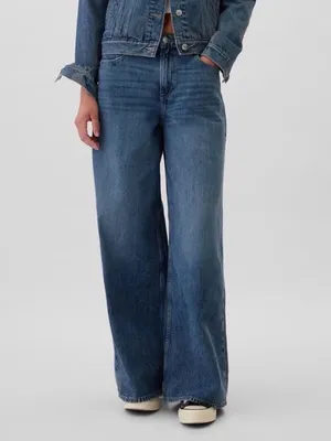 GAP Baggy Jeans Women’s Size 10/30R Dani Dark Wash Wide Leg Cotton Lyocell thumbnail 4