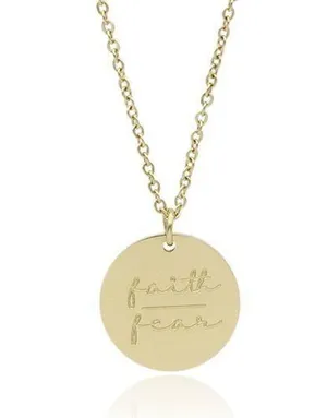 Faith Over Fear Necklace Silver thumbnail 1