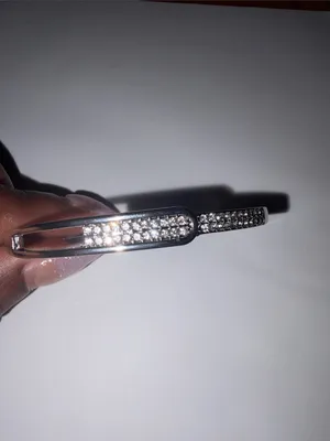 Silver Crystal Accent Cuff Bracelet thumbnail 7