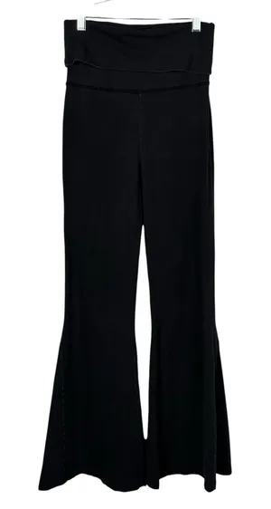 Aerie Offline Black High Rise OG Foldover Super Flare Yoga Pants Leggings Medium thumbnail 1