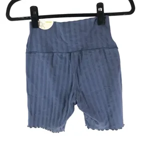 Offline By Aerie Womens Striped 7" Inseam OG Bike Shorts Blue Size M thumbnail 2