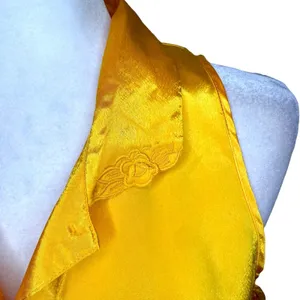 Vintage Stefanie Lingerie Slip‎ Dress L Chemise Button Golden Yellow Hong Kong thumbnail 5
