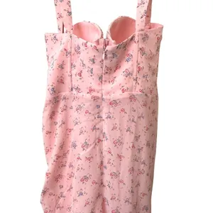 ADEIRLINA You Are Firework Floral Corset Midi Dress Pink‎ NWT XS thumbnail 4