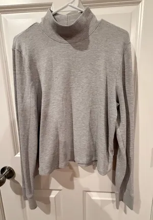 American Eagle Grey Long Sleeve Crop Top Shirt Size XXL thumbnail 1
