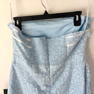 Lulus Precious Babe Light Blue Floral Ribbon Strapless Mini Dress Coquette thumbnail 8