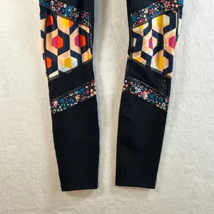 Joy‎ Lab Womens Black Geometric Floral Mesh Leggings Extra Small thumbnail 4