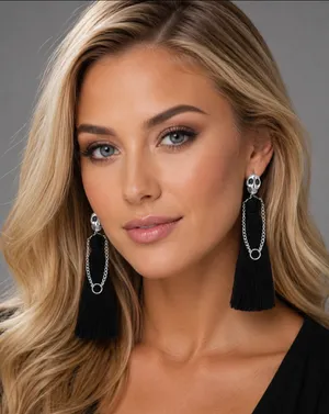 Black Tassel Skull Drop Earrings thumbnail 1