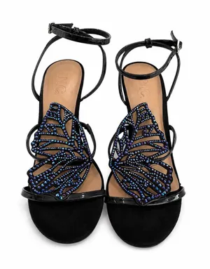 INC Black Butterfly Beaded Heels NWT Whimsigoth Fairycore Size 6.5 thumbnail 1