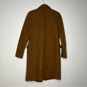 Zara Basics camel colored wool blend midi coat one‎ snap size XS thumbnail 5