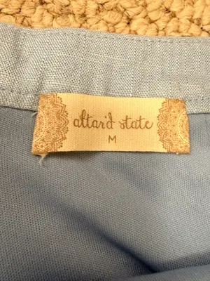 Altar’d State NWT Blue Linen Blend Ruffle Wrap Skort Shorts Medium‎ thumbnail 4