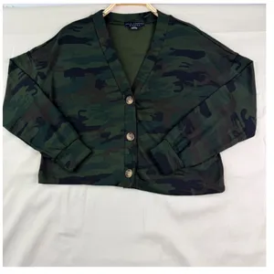 Social Standard by Sanctuary Cardigan Size S Green Camo Cropped Cardigan Utility thumbnail 2