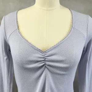 Stitch Pine Womens Waffle Knit Top Medium Purple Y2K‎ Soft Girl Fairy Grunge thumbnail 2