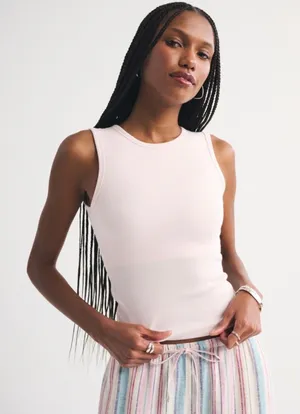 Abercrombie Bra Free Ribbed Light Pink Tank thumbnail 1