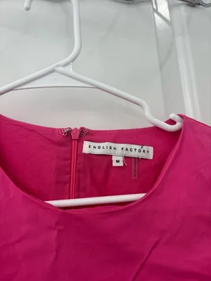 English Factory | Ruffled Babydoll Mini Dress w/ Pockets Fuchsia Pink thumbnail 7