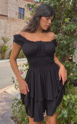 Princess‎ Polly sz 8 black ruffle cottage boho romper NWOT thumbnail 1