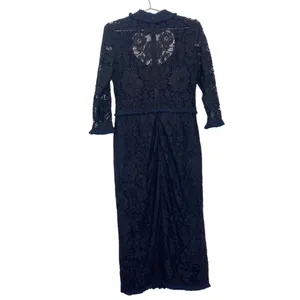 Alexis‎ Fiorenza Guipure Lace Navy Black Mock Neck Midi Length Dress thumbnail 5