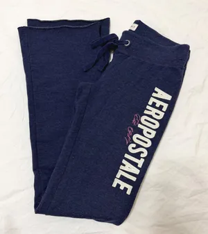 Aeropostale Flare Sweatpants Size Small Womens Navy Blue Fleece Lounge thumbnail 1