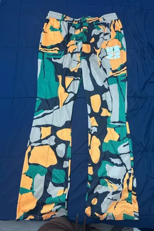 Multi-Color Camo / Abstract Print Casual Flare Pants thumbnail 1