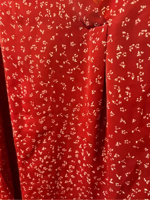 QUEZHU Women's Red Floral Chiffon Sleeveless Blouse size L thumbnail 3