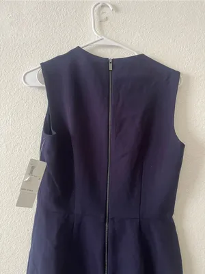 French Connection Sheath Blue Modern Navy‎ Blue Dress NWT Sz 6 thumbnail 7