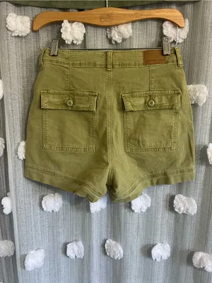 American Eagle Highest Rise 90s Boyfriend Cargo Shorts Green Size 0 thumbnail 2